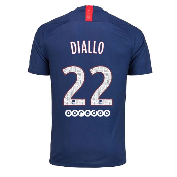 Maillot Football Paris Saint Germain NO.22 Diallo Domicile 2019-20 Bleu